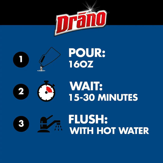 Drano Kitchen Gel Drain Clog Remover and Cleaner for Tough, Greasy Kitchen Clogs, Safe for Garbage Disposals, 16 oz
