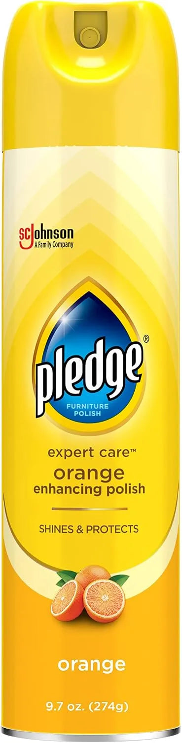 Pledge Expert Care Enhancing Furniture Polish, Orange, 9.7 oz, (1-Pack)
