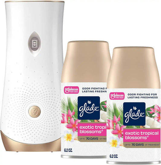 Glade Automatic Spray Kit, Exotic Tropical Blossoms, Holder +2 Refills