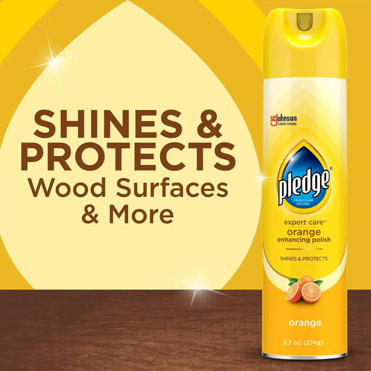 Pledge Expert Care Enhancing Furniture Polish, Orange, 9.7 oz, (1-Pack)