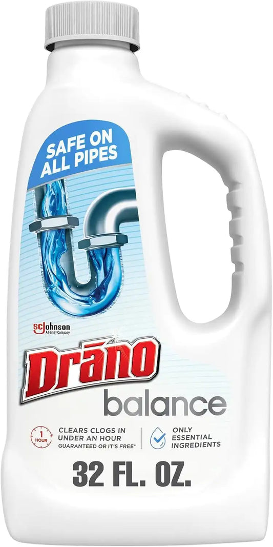 Drano Balance Drain Clog Remover & Cleaner, Restores Flow in 1 Hour, 32 oz