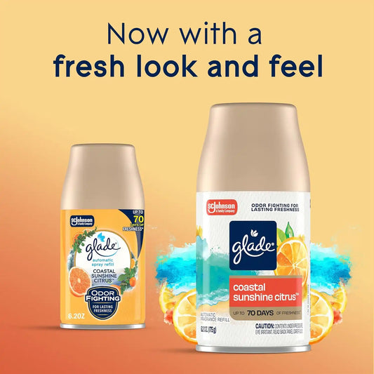 Glade Automatic Spray Air Freshener Refill, Sunshine Citrus, 3 Count
