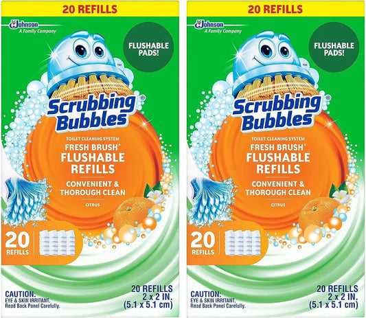Scrubbing Bubbles Fresh Brush Flushable Cleaner Refills, 20 Count, (2-Pack)