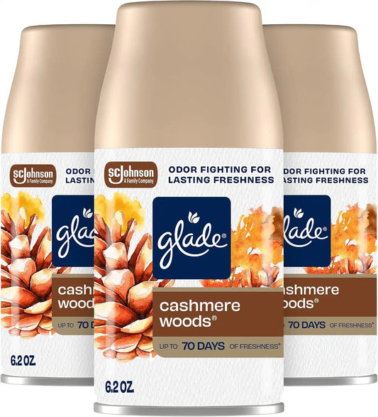 Glade Automatic Spray Refill Air Freshener, Cashmere Woods, 3 Count