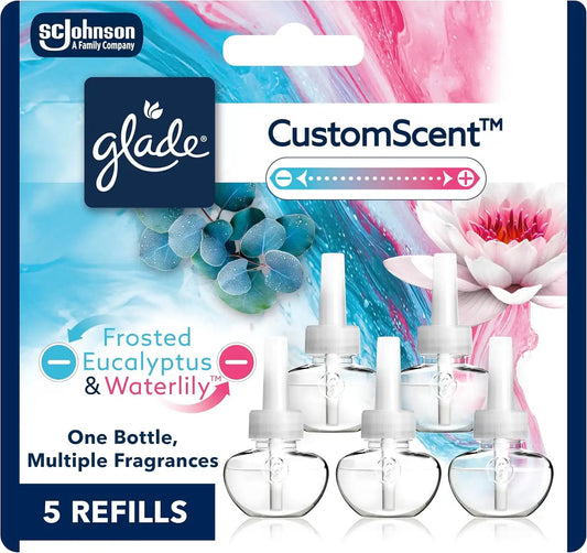 Glade PlugIns CustomScent Refills, Eucalyptus & Waterlily, 5 Count