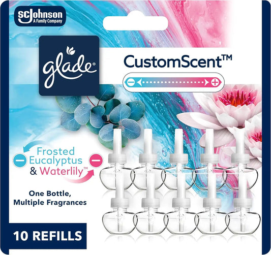 Glade PlugIns CustomScent Refills, Eucalyptus & Waterlily, 10 Count
