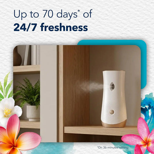 Glade Automatic Spray Refill, Air Freshener for Home and Bathroom, Aqua Waves, 6.2 Oz, 6 Count
