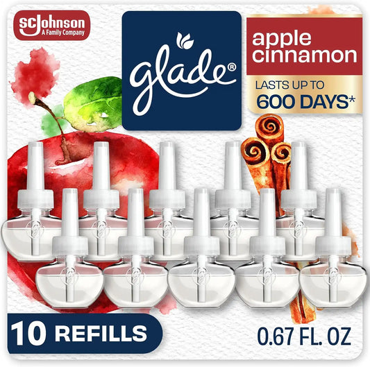 Glade PlugIns Air Freshener Refills, Apple Cinnamon, 10 Count
