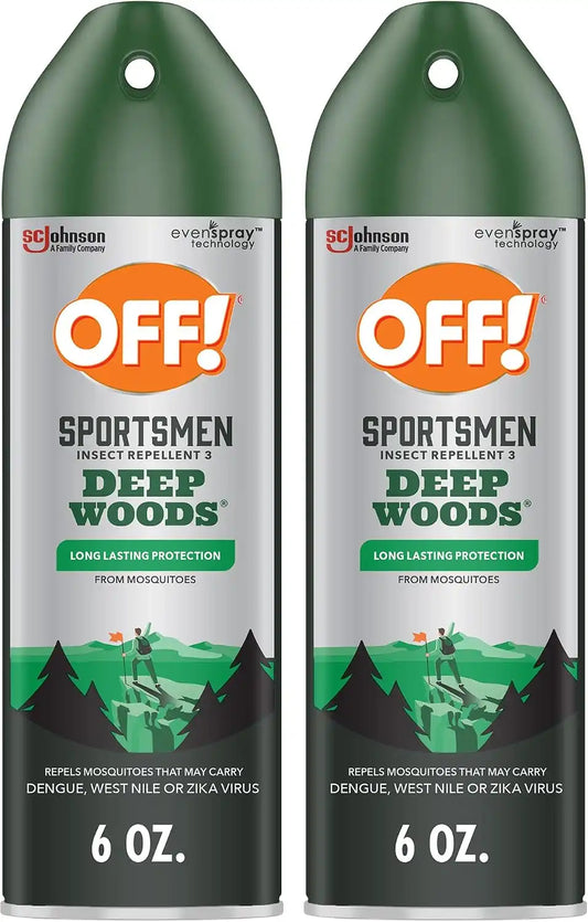 OFF! Deep Woods Sportsmen Insect Repellent Spray for Hunting Camping and Fishing 6 Ounce (Pack of 2)