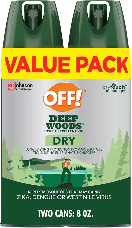 OFF! Deep Woods Dry Insect & Mosquito Repellent Bug Spray, 4 oz, (2-Pack)