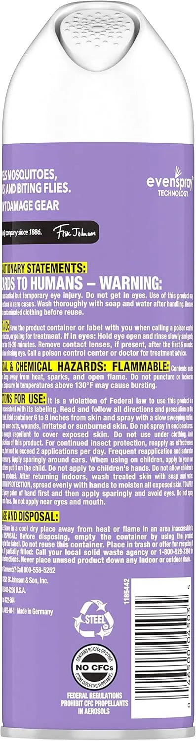 OFF! Clean Feel Insect Repellent Aerosol with 20% Picaridin, Bug Spray with Long Lasting Protection from Mosquitoes, Feels Good on Skin, 7.5 oz (Pack of 2)