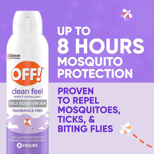OFF! Clean Feel Insect Repellent Aerosol with 20% Picaridin, Bug Spray with Long Lasting Protection from Mosquitoes, Feels Good on Skin, 5 oz (Pack of 2)