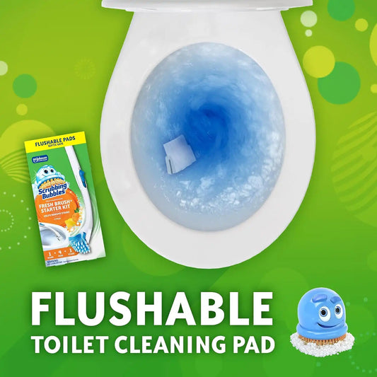 Scrubbing Bubbles Fresh Brush Toilet Bowl Cleaner Kit with Flushable Pads