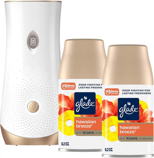 Glade Automatic Spray Air Freshener Kit, Hawaiian Breeze, Holder +2 Refills