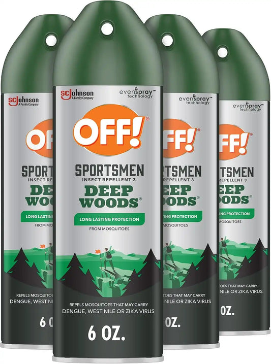 OFF! Deep Woods Sportsmen Insect & Mosquito Repellent Bug Spray, 6 oz, 4 pk
