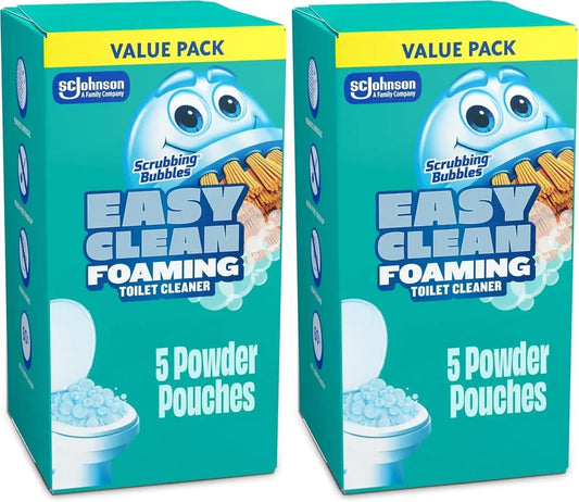 Scrubbing Bubbles Easy Clean Foaming Toilet Bowl Cleaner, Easy Toilet Drop In Powder Pouches, 3.5 Ounce (Pack of 10)