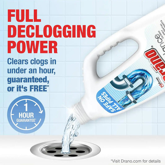 Drano Balance Drain Clog Remover & Cleaner, Restores Flow in 1 Hour, 32 oz