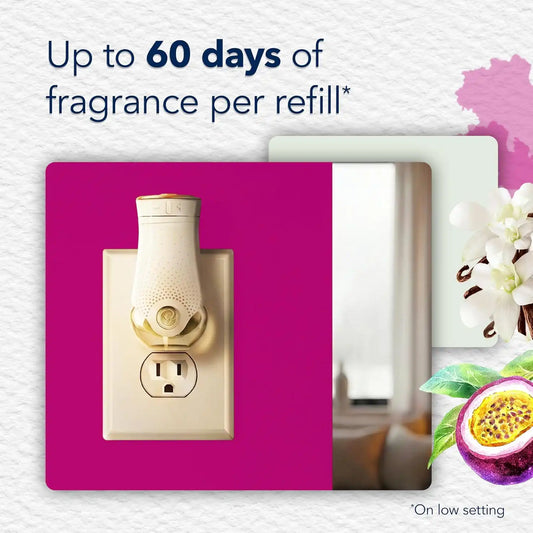 Glade PlugIns Refills Air Freshener, Scented and Essential Oils for Home and Bathroom, Vanilla Passion Fruit, 3.35 Fl Oz (5 Count) (Pack of 5)