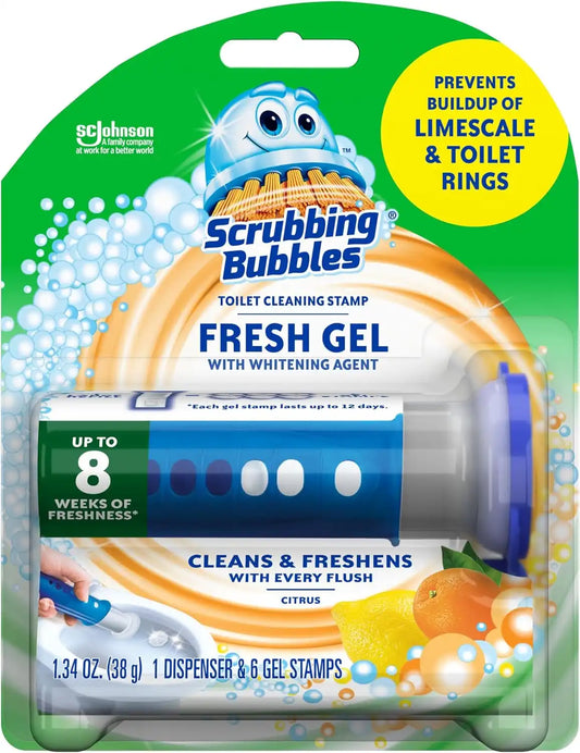 Scrubbing Bubbles Fresh Gel Toilet Bowl Cleaner & Whitener, Citrus, 6 Count