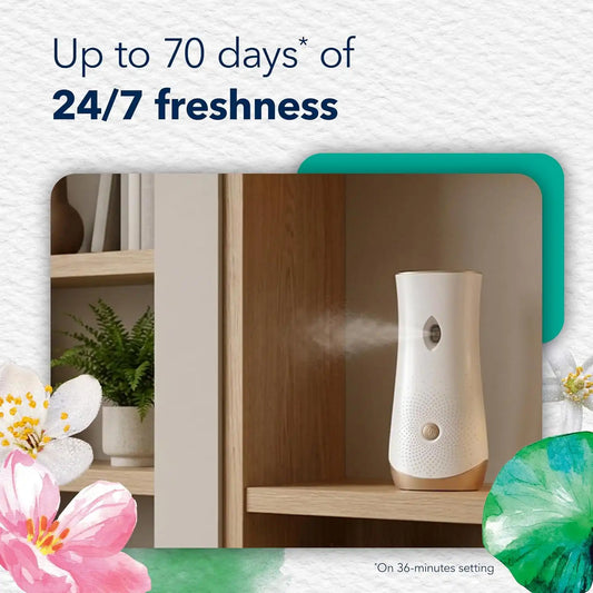 Glade Automatic Spray Refill, Dewdrop Petals, Scented Air Freshener for Home and Bathroom, 6.2 Oz, 6 Count