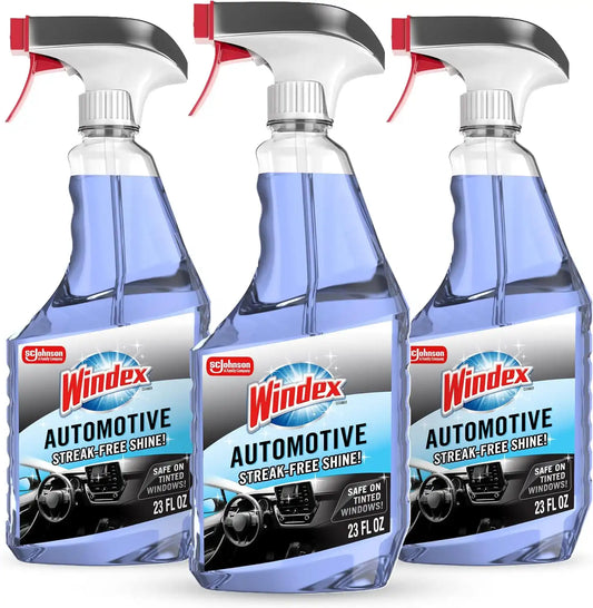 Windex Automotive Car Glass Cleaner Spray, 23 oz (Pack of 3)