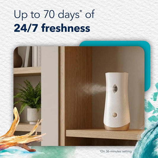 Glade Automatic Spray Refill, Sky & Sea Salt, Scented Air Freshener for Home and Bathroom, 6.2 Oz, 6 Count