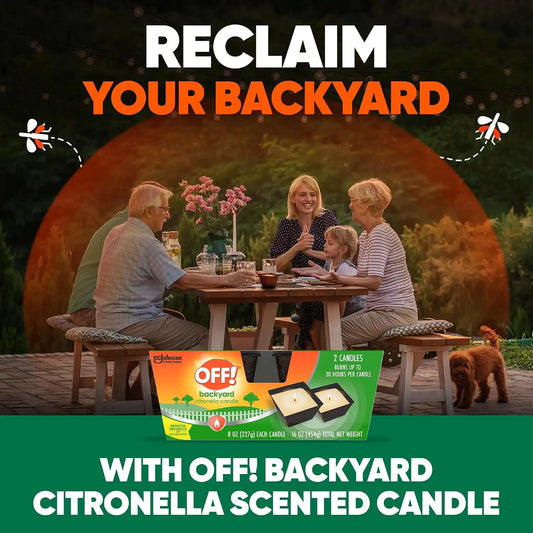 OFF! Backyard Citronella Outdoor Candle, 8 oz (2-Pack)