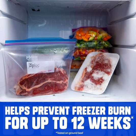 Ziploc Gallon Freezer Bags, Food Storage,  Stand-Up Bottom, 28 Count
