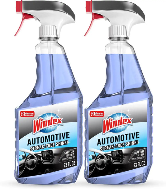 Windex Automotive Car Window and Glass Cleaner, Streak-Free Shine for Car Glass Exteriors, Tinted Windows, and Interior Electronics, 23 fl oz, (Pack of 2)