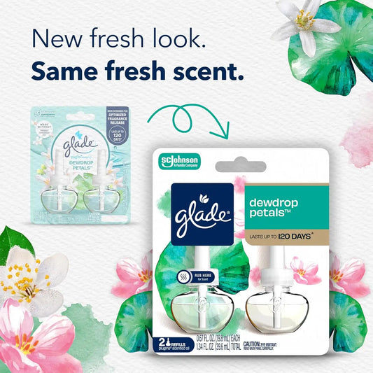 Glade PlugIns Air Freshener Refills, Dewdrop Petals, 5 Count