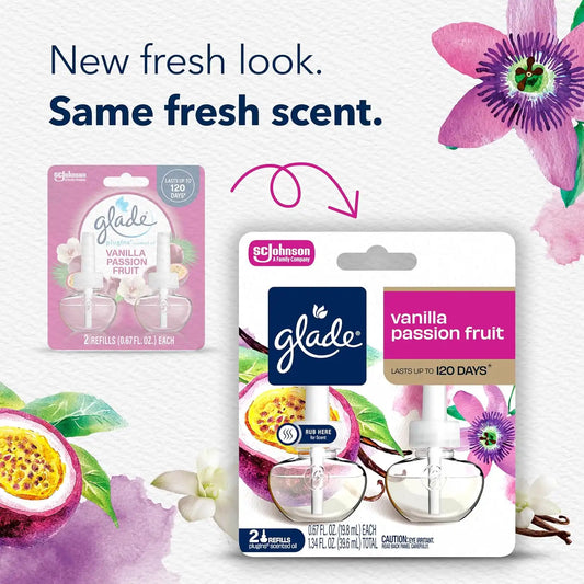 Glade PlugIns Air Freshener Refills, Vanilla Passion Fruit, 5 Count